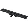 Водоотводящий желоб ALCAPLAST APZ101BLACK-850 с порогами для перфорированной решетки, черный матовый, низкий, горизонтальный сток