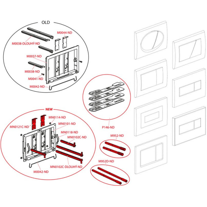 Запасная часть ALCAPLAST M0044-ND к скрытым системам инсталляций